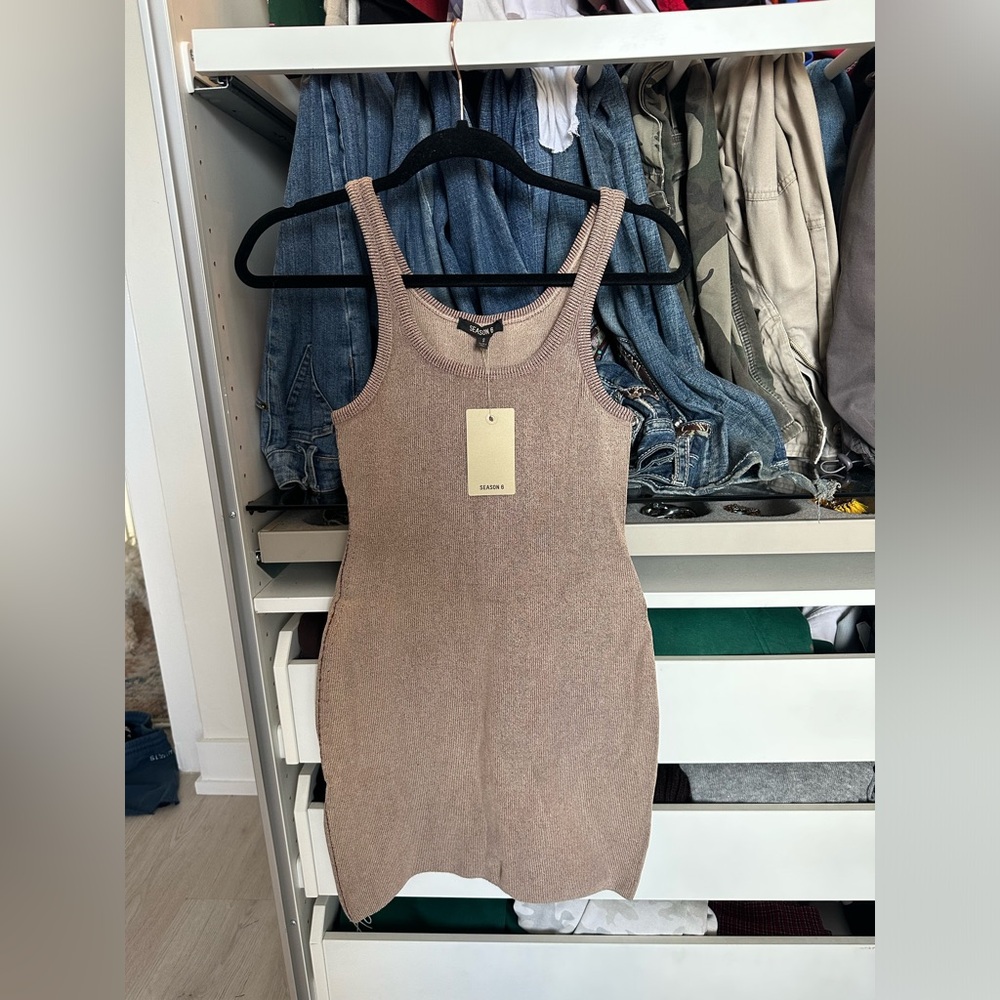 Yeezy season 6 ribbed stretch-knit mini dress